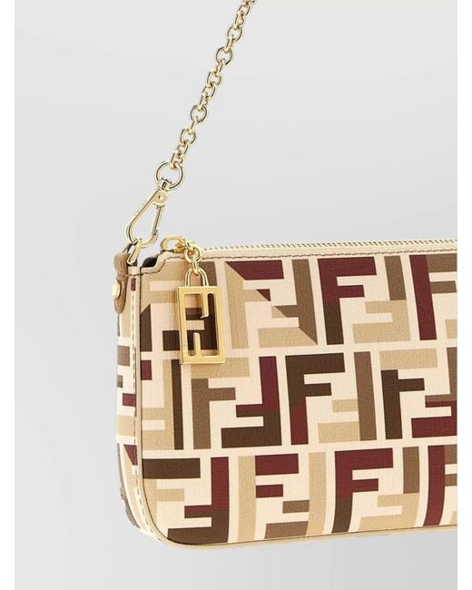 Fendi White Baguette Fabric Shoulder Bag
