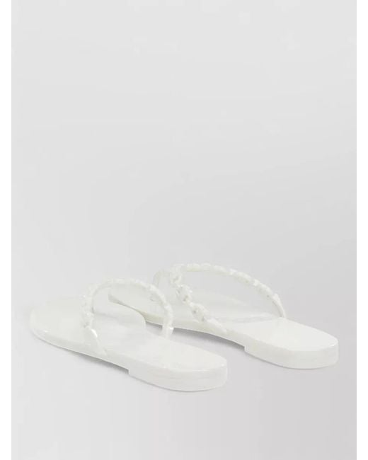 Tory Burch Natural Flat Sandals Braided Strap Open Toe