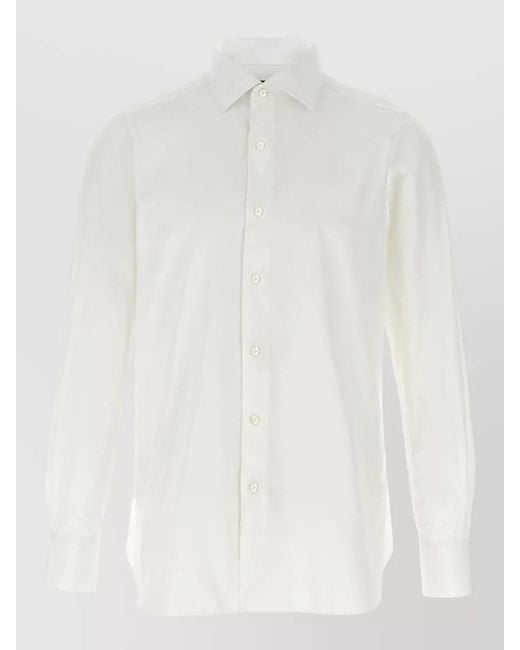 Finamore 1925 White Napoli One Shirt Button Down Collar for men