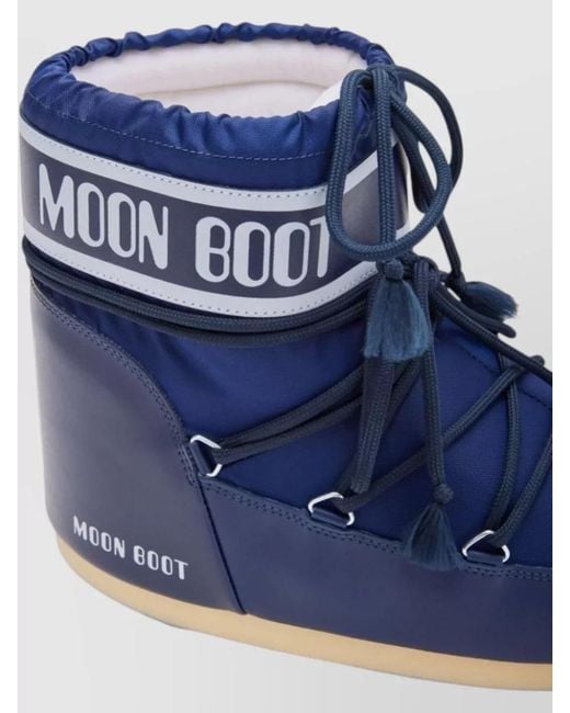 Moon Boot Blue Snow Boots Low Model Flat Sole for men