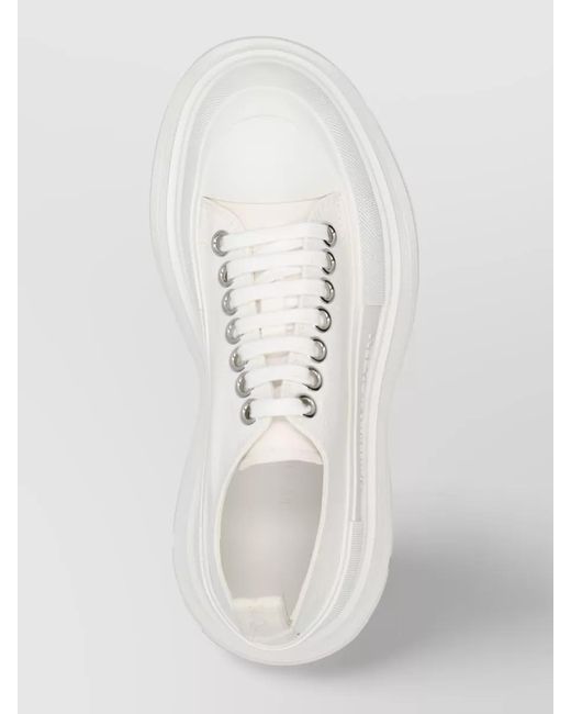 McQueen White Canvas Low-Top Sneakers