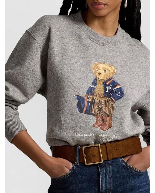 Polo Ralph Lauren Gray Cotton-Blend Relaxed-Fit Fleece Sweatshirt