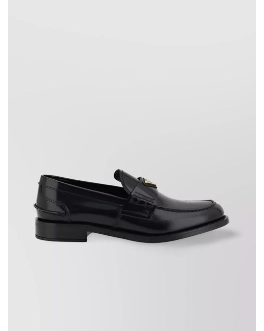 Prada Black Iconic Detail Leather Loafers