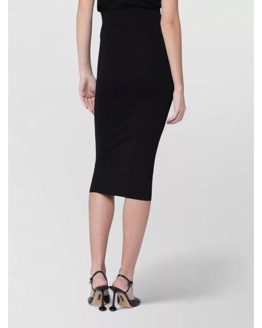 Entire studios Black High Waist Fitted Midi Skirt