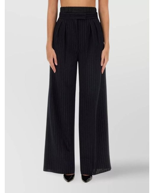 Max Mara Black Wool Wide-Leg Trousers
