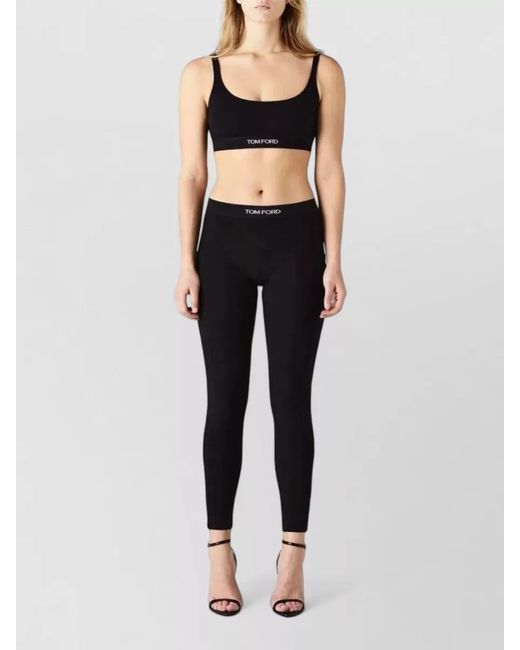 Tom Ford Black Modal Scoop Neck Bra Adjustable Straps