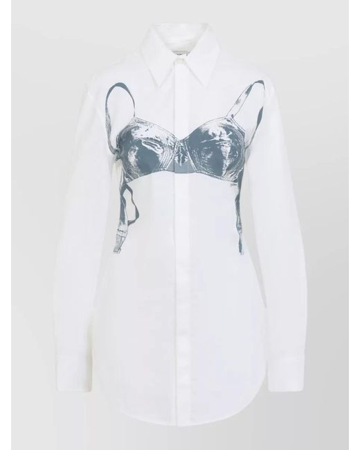Jean Paul Gaultier Blue Printed Cotton Shirt