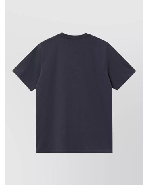 Carhartt Blue Cotton Logo-Embroidered Relaxed-Fit T-Shirt for men