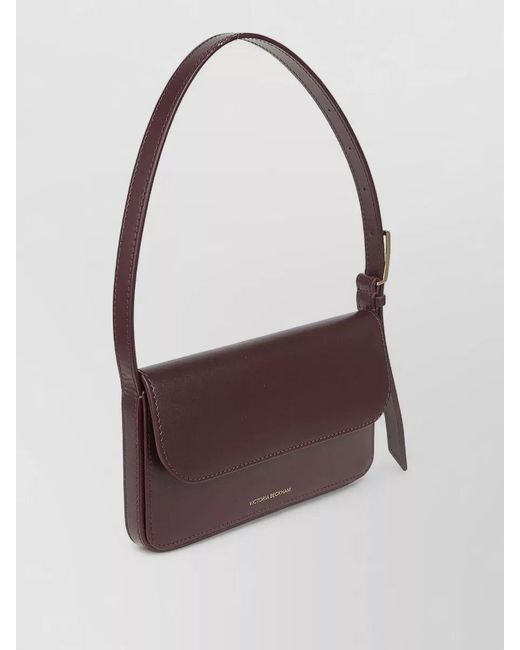 Victoria Beckham Purple Dorian Calf Leather Shoulder Bag