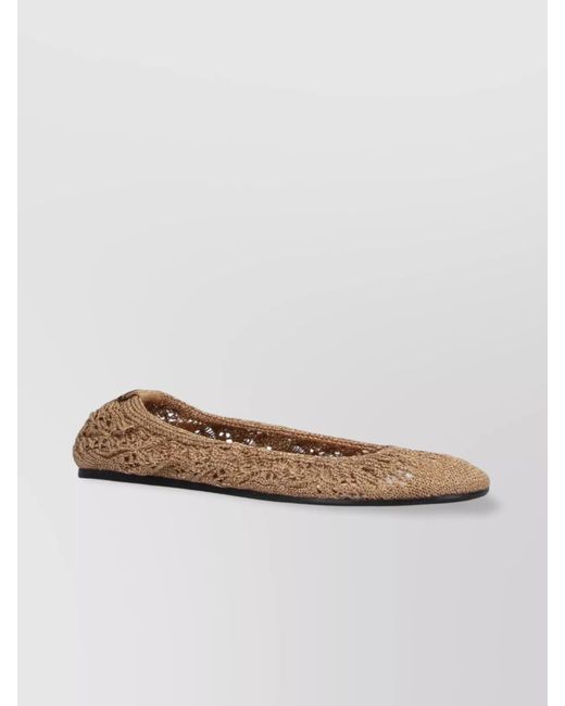 Isabel Marant White Crochet-Knit Ballerina Shoes