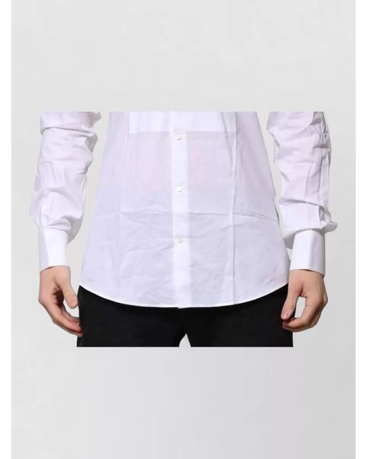 Dolce & Gabbana White Bib Cotton Poplin Formal Shirt for men