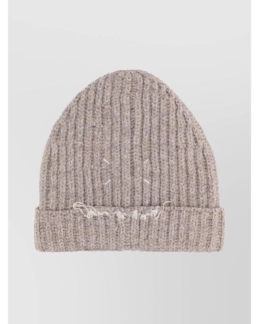 Maison Margiela Natural Wool Blend Beanie for men