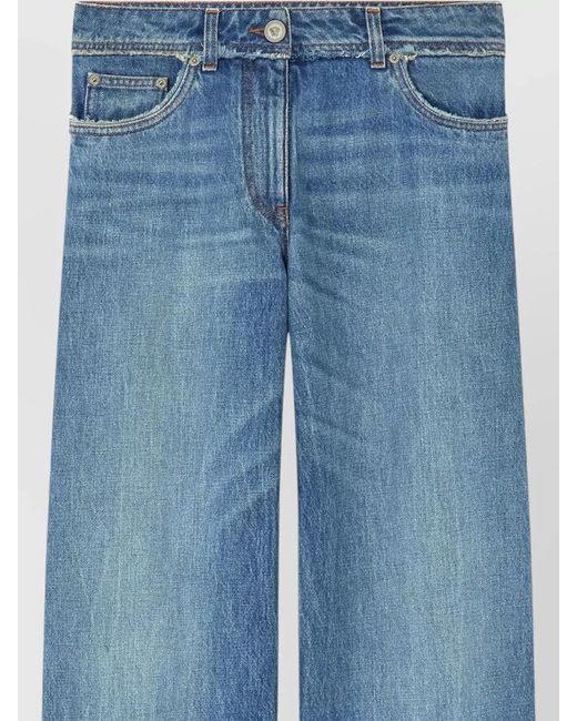 Versace Blue Denim High-Rise Wide-Leg Jeans
