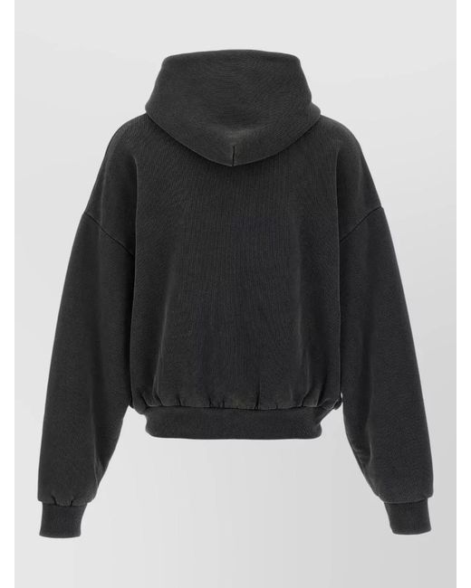 Entire studios Black Thermal Hooded Jacket Ribbed Cuffs Hem