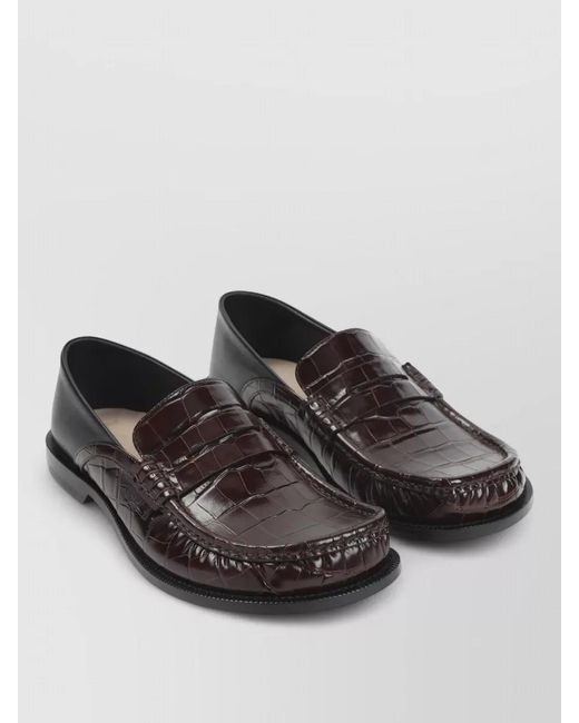 Loewe Black Leather Loafers for men