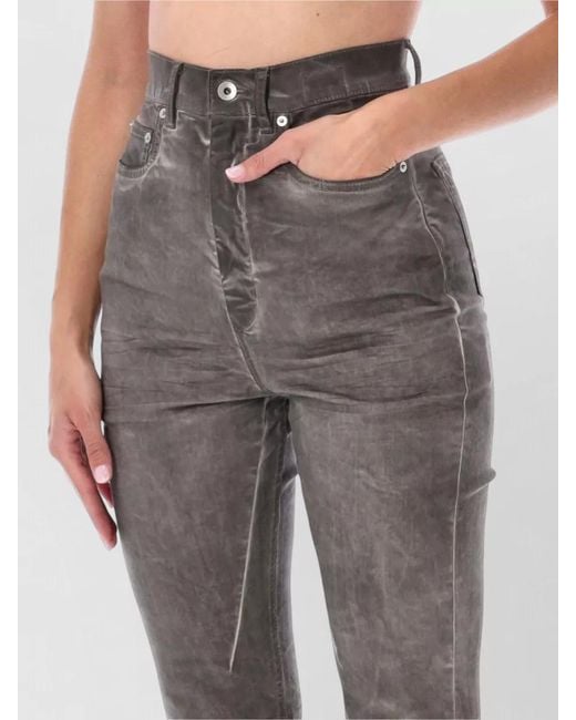 Rick Owens Gray Bolan Bootcut High Waist Denim Jeans
