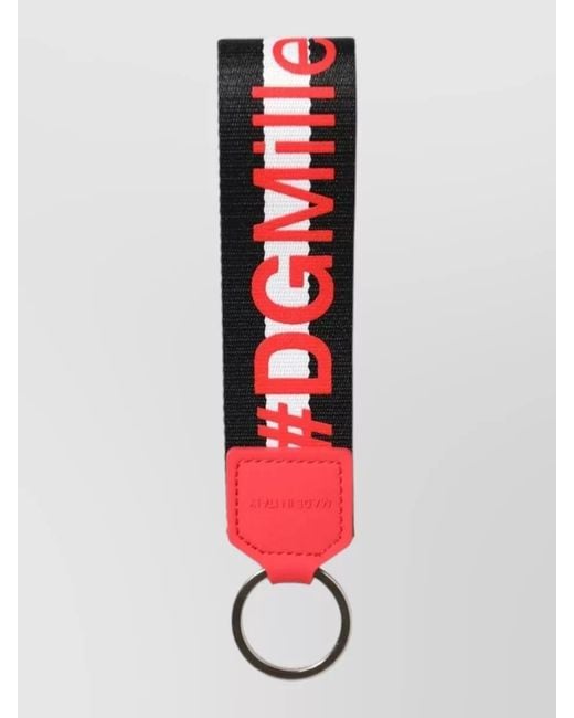 Dolce & Gabbana Red Logo Keychain for men