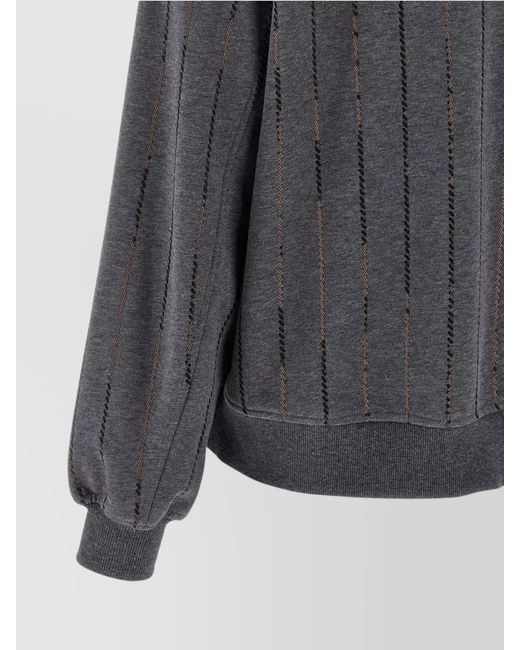 Brunello Cucinelli Gray Cotton Hoodie