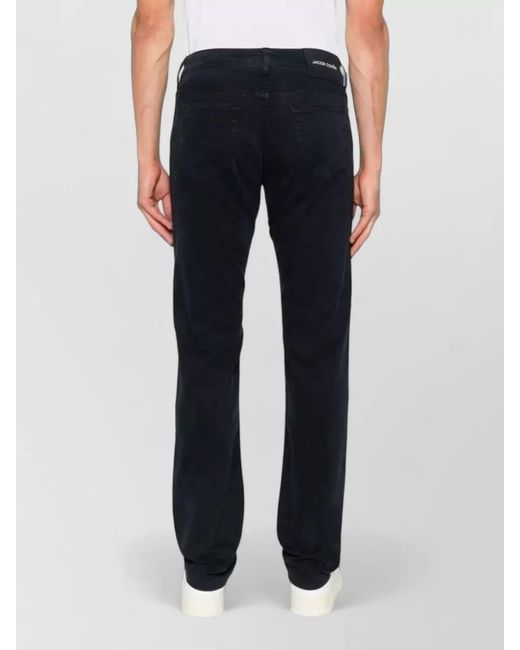 Jacob Cohen Black Slim Fit Five Pocket Mid Rise Trousers for men