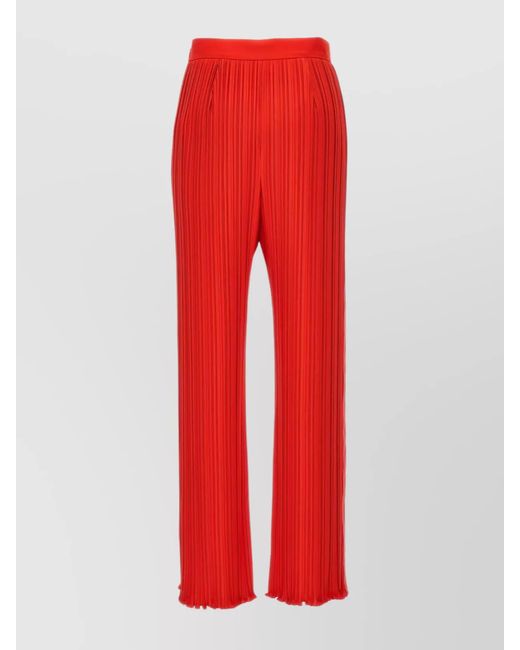 Lanvin Red Pleated Wide-Leg Trousers