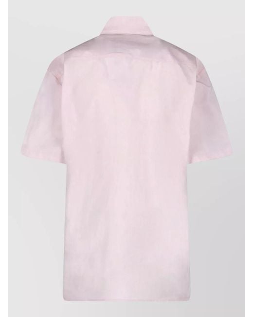 Paloma Wool Pink Straight Collar Pocket Detail Short Sleeve Shirt