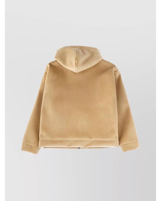 MSGM Natural Velvet Oversized Hooded Jacket for men