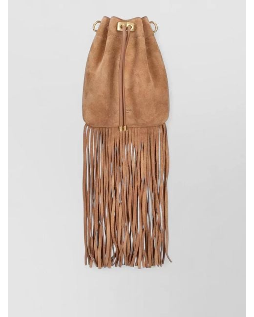 Jimmy Choo Natural Bon Bon Leather Bucket Bag