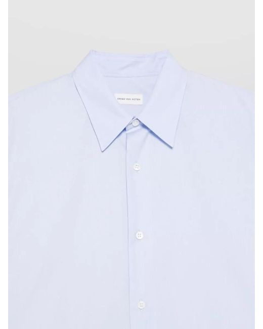 Dries Van Noten White Shirt Button Down Collar Long Sleeves for men