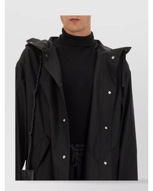 Jil Sander Black Cotton Parka Coat for men