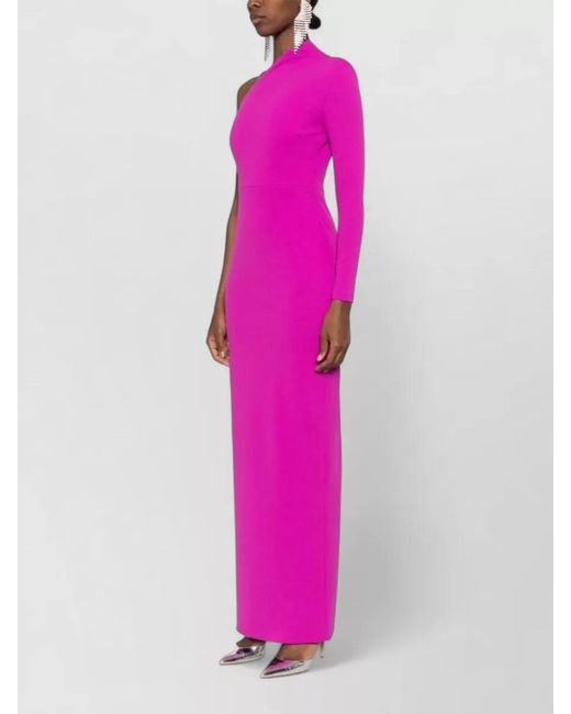Solace London Pink Joana Maxi Dress One Shoulder Side Slit