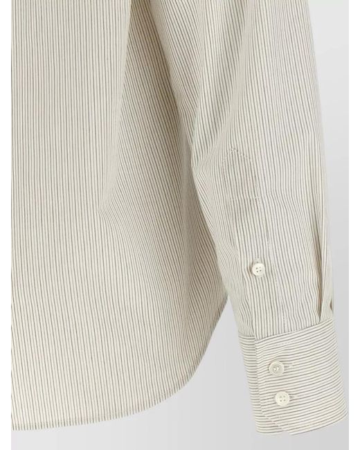 MM6 by Maison Margiela White Trompe Loeil Striped Shirt Long Sleeves