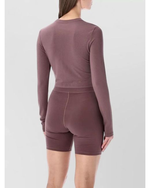 Nike Purple Cropped Long-Sleeve T-Shirt