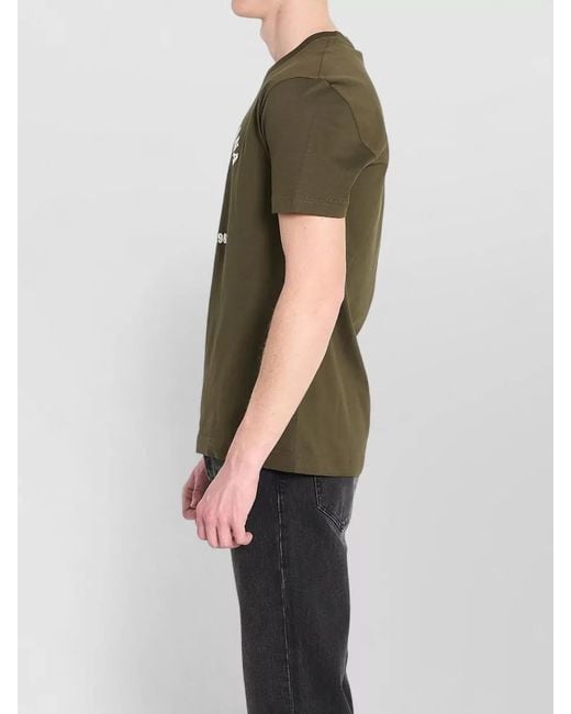 Dolce & Gabbana Green Ribbed Crew Neck Short Sleeve Cotton T-Shirt for men