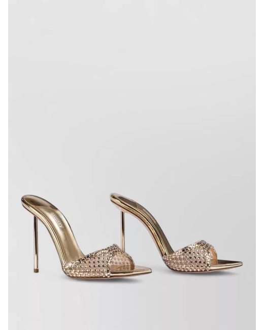 Le Silla Multicolor Crystal Mesh Open Toe Stiletto Mules