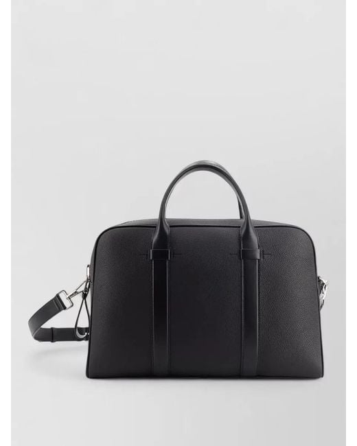 Tom Ford Black Leather Business Briefcase Bag Top Handles for men