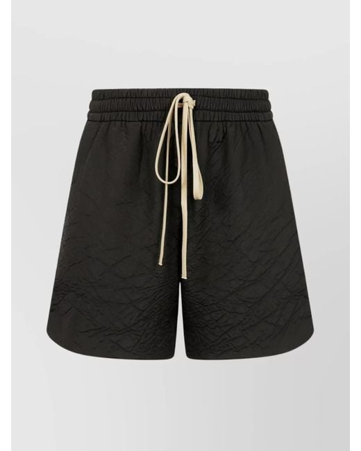 Fear Of God Black Drawstring Waistband Textured Fabric Shorts for men