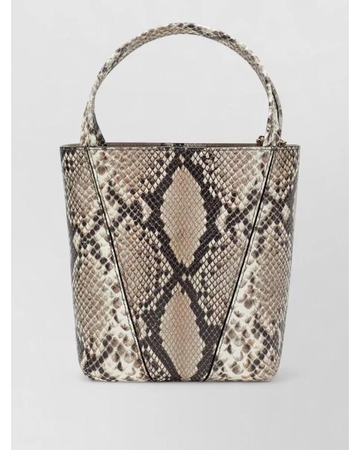 Chloé Gray Snake Bucket Bag Detachable Strap Handle