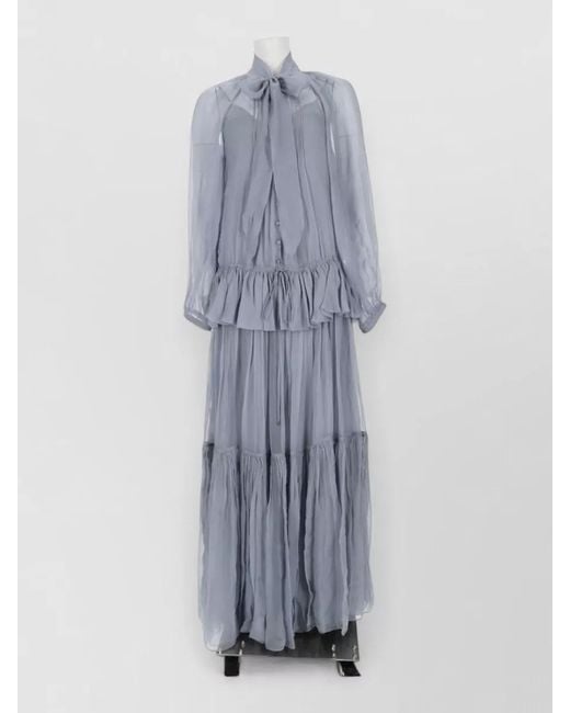 Chloé Blue Silk Maxi Dress