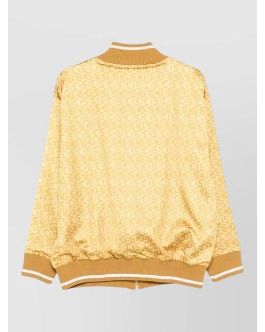 Gcds Yellow Monogram Bomber Track Jacket High Collar