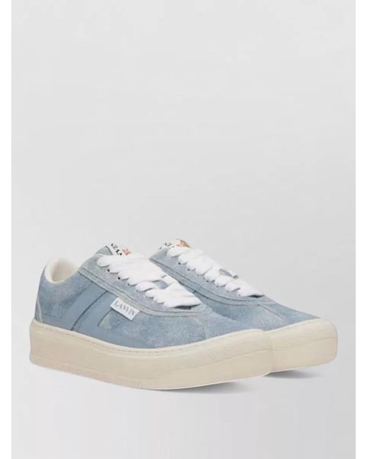 Lanvin Blue Leather Low-Top Sneakers