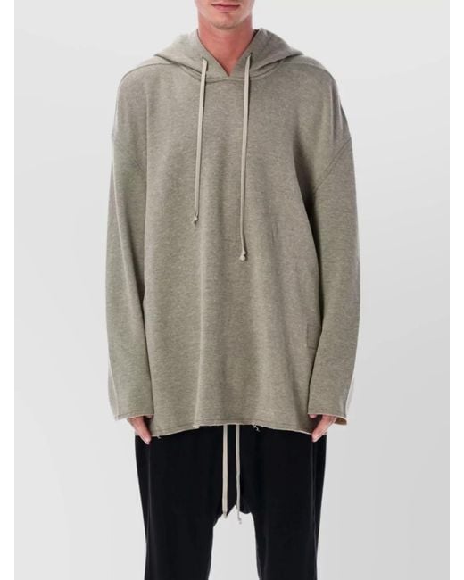 Rick Owens Gray Cotton Hoodie for men