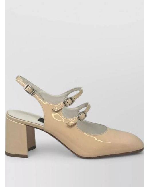 CAREL PARIS Natural Patent Leather Slingback Pumps