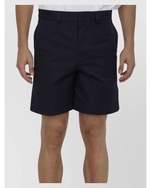 Gucci Blue Cotton Twill Bermuda Shorts for men