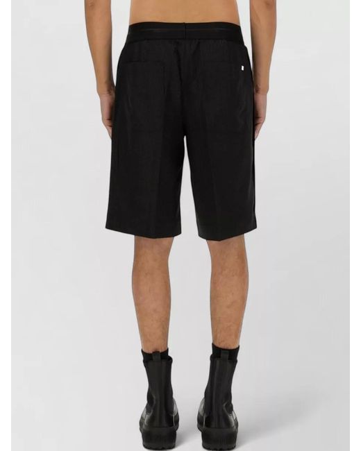Helmut Lang Black Tailored Shorts Knee Length Back Pockets for men