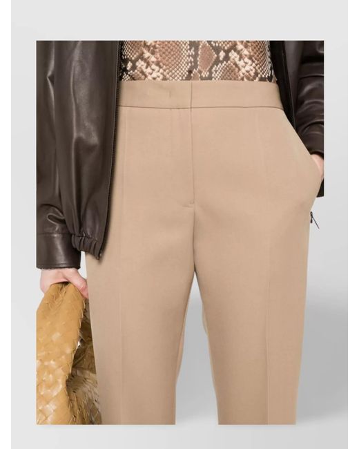 Jil Sander Natural Cropped Tailored Trousers
