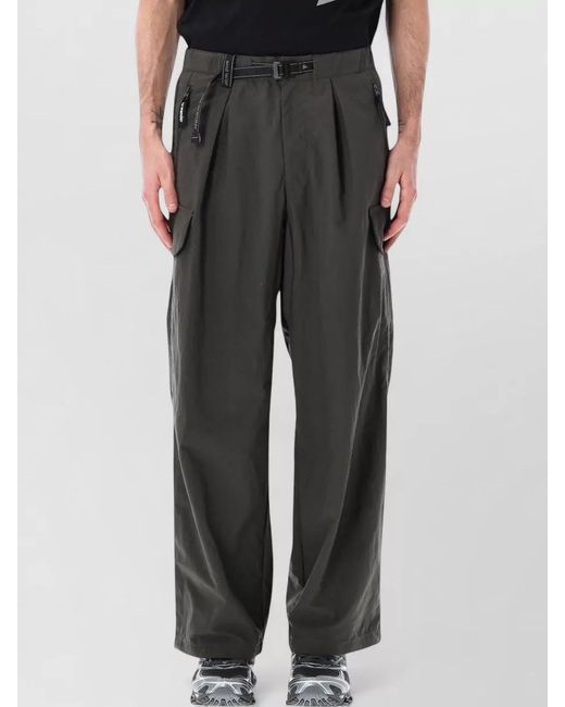 And Wander Black Technical Cargo Pants Integrated Belt for men