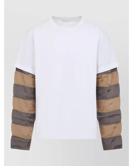 Dries Van Noten White Cotton Long-Sleeve Layered T-Shirt for men
