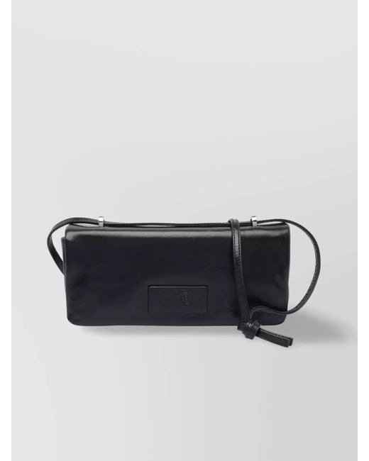 MM6 by Maison Martin Margiela Black Adjustable Leather Shoulder Bag