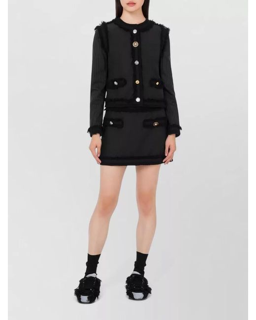 Moschino Black Bouclé Fitted Jacket