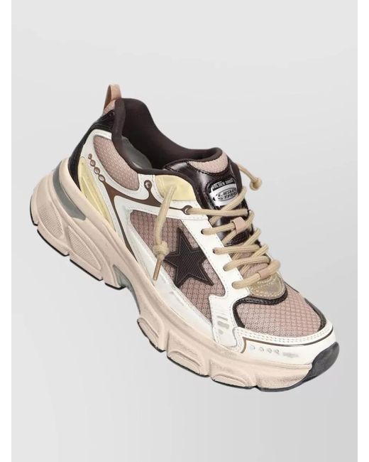 Golden Goose Deluxe Brand Natural Lightstar Sneakers Chunky Sole Mesh Panels